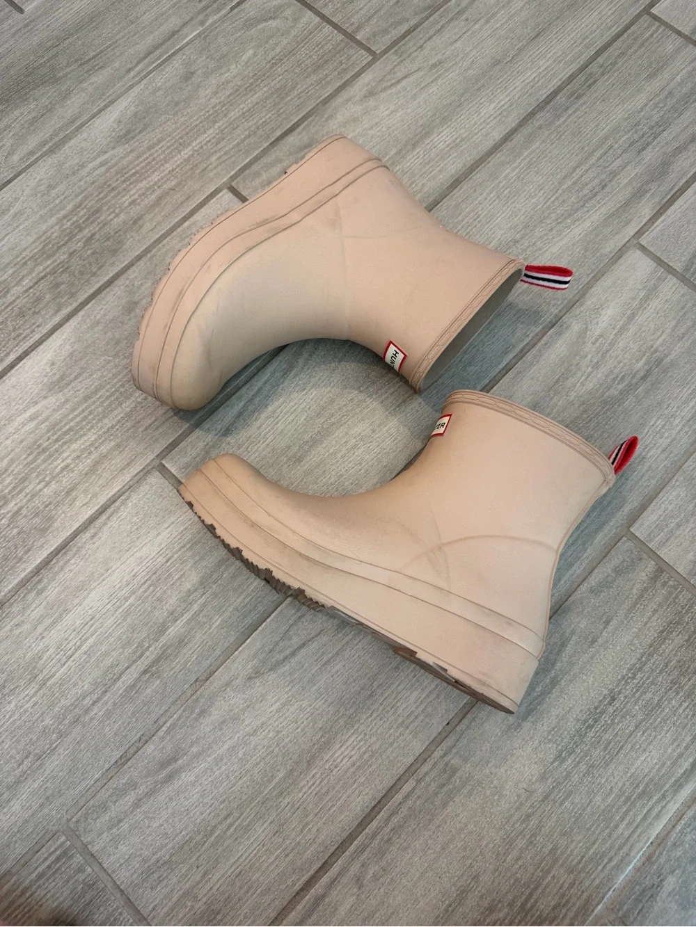 Hunter Men Beige Ankle Rain Boot